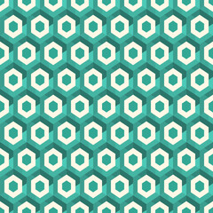 Contemporary honeycomb geometric pattern. Repeated hexagons ornament. Modern mosaic background. Seamless surface abstract design. Geo wallpaper. Digital paper, textile print. Vector art
