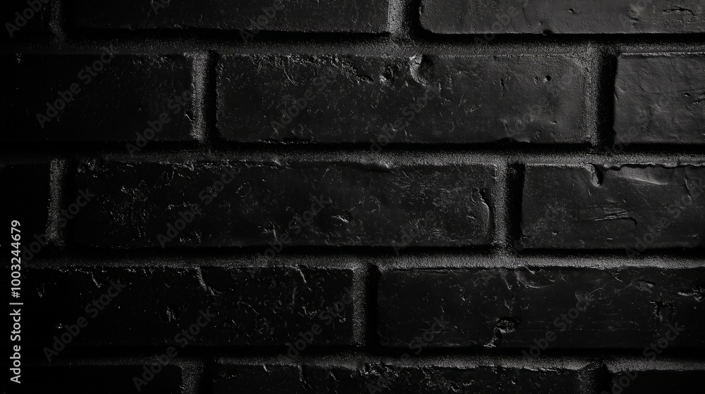 Wall mural black brick wall