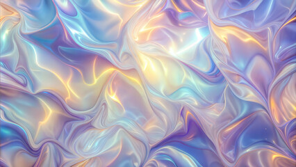 Obraz premium Iridescent abstract background with flowing silky textures in pastel colors for artistic use
