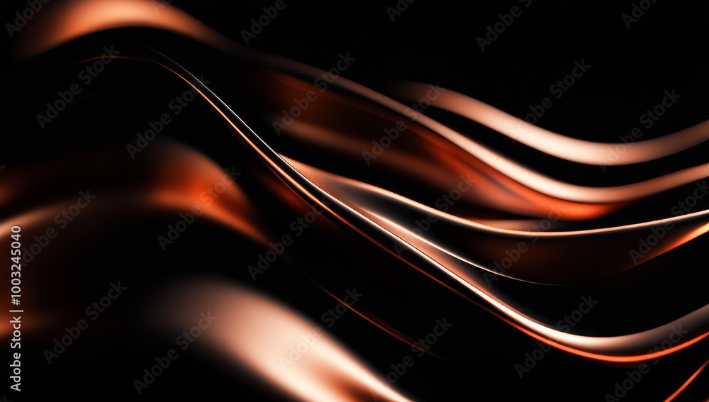 Poster an abstract background with glowing brown lines and generative assets.
