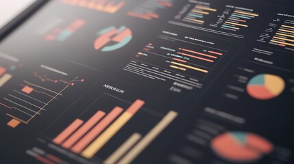 A clean and modern data visualization infographic with a focus on financial data trends, including revenue graphs and expenditure breakdowns