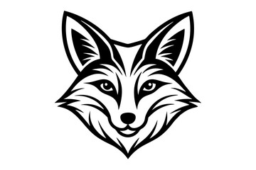 fox head icon line art vector 
