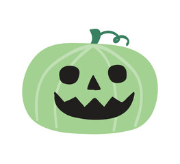 Cute pumpkin lantern. Halloween icon. Vector illustration