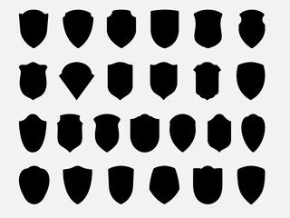 Curved shields. A set of shields. Shield blanks with a convex top. Can be used to create coats of arms.