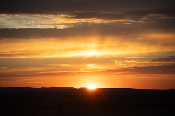 Red sunset in Wyoming