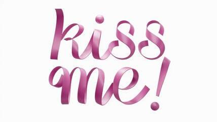 Kiss me lettering card