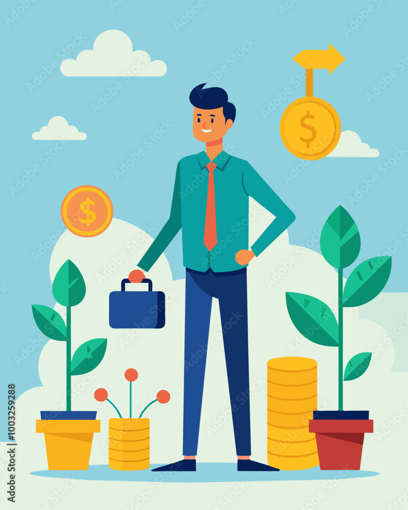 Poster a person splitting their investments between large and small companies to balance out volatility and