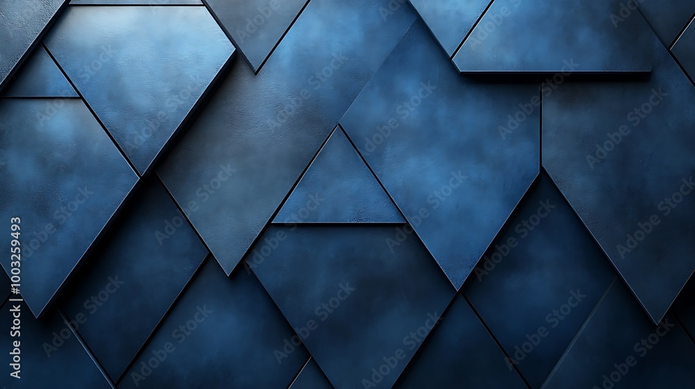 Poster abstract geometric blue triangle pattern background
