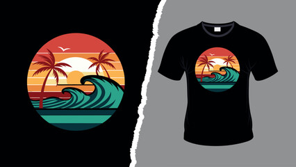 Typography Summer sea beach sunset motivational typography vintage grunge t shirt design