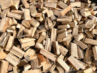 Wood firewood backdrop for fireplace and stove