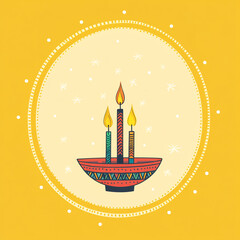 Festival poster for Diwali or Kwanzaa. Background design with candles. Design for wallpaper, greeting cards, invitations, web design