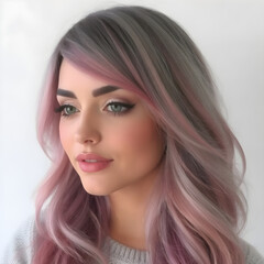 Una joven y bella mujer con una vibrante cabello