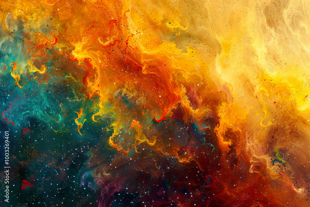 Canvas Prints a colorful sky with clouds and stars, generative ai image.,