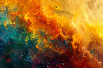 Fototapeta premium A colorful sky with clouds and stars, generative ai image.,