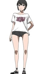 Fototapeta premium Anime Girl Casual Style Illustration