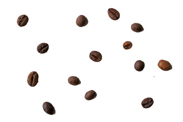 coffee beans isolated with transparent background. PNG