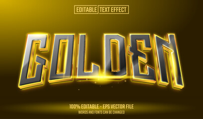 golden editable text effect