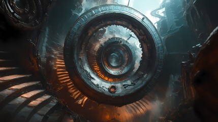 The time warp: the spiral clock and distorted time - visualize a clock spiraling and distorting, symbolizing the altered perception of time. Time Warp. Illustration