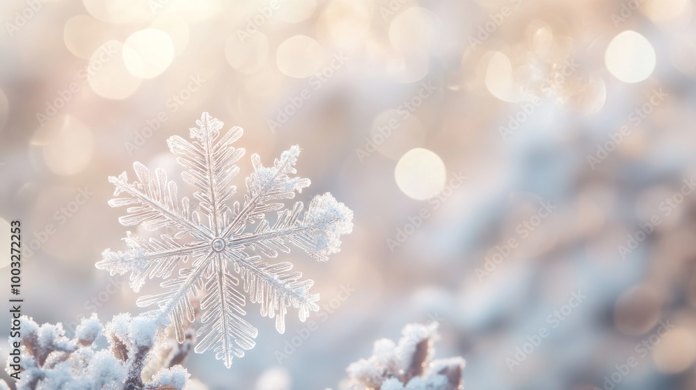 Poster close-up of a snowflake on a