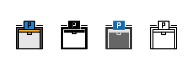 Set of Parking garage Icon