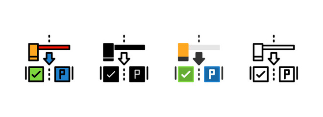 Set of Car exit Icon