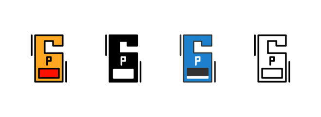 Set of Parking permit Icon