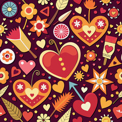 seamless background with hearts
