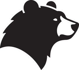 Bear head silhouette vector style icon