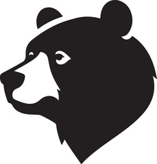 Bear head silhouette vector style icon