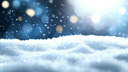A snowy landscape with a bright blue sky