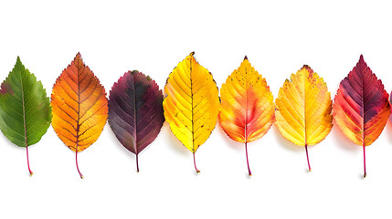colorful leaves with white background