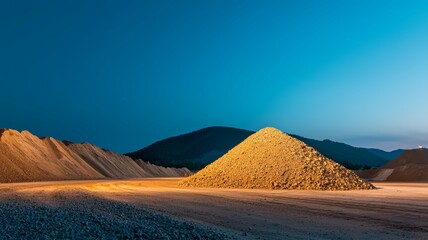 A pile of rocks is on a hillside in the desert