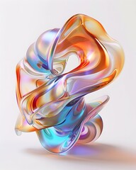 Obraz premium 3D Organic Abstract Form in Fauvist Inspired Environment