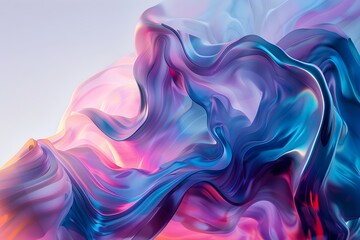 Fototapeta premium Iridescent 3D Fluid Forms in Cinematic Depth of Field Environment