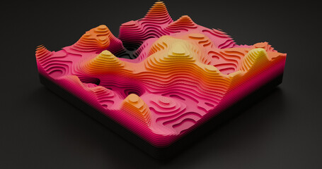 Layered Topography abstract pattern with waves