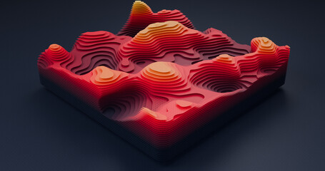 Layered Topography abstract pattern with waves