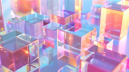 Obraz premium 3D Rendered Geometric Abstract Glass Cubes