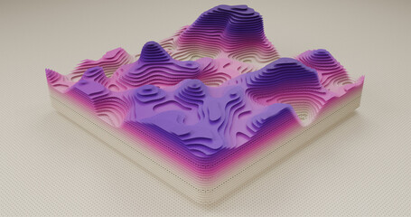Layered Topography abstract pattern with waves