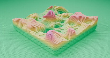 Layered Topography abstract pattern with waves
