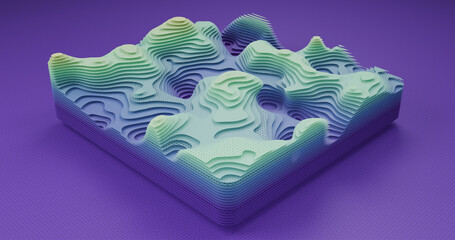 Layered Topography abstract pattern with waves