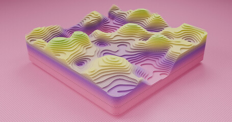 Layered Topography abstract pattern with waves