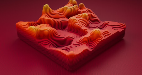 Layered Topography abstract pattern with waves