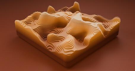 Layered Topography abstract pattern with waves