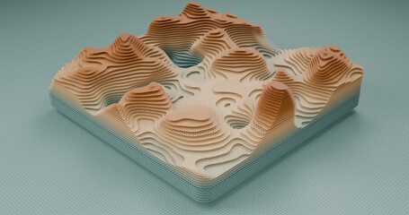 Layered Topography abstract pattern with waves