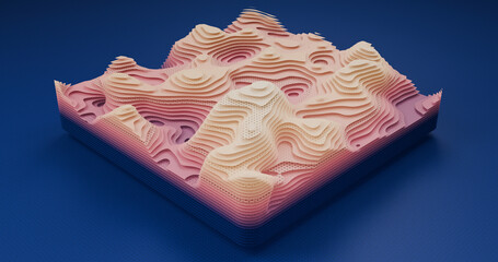 Layered Topography abstract pattern with waves