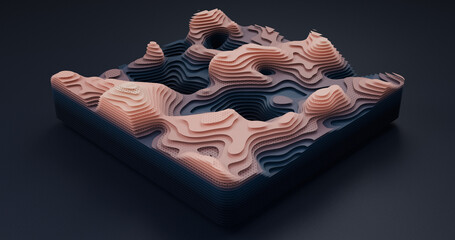 Layered Topography abstract pattern with waves