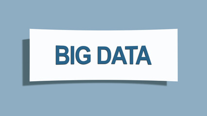 Big Data. A card isolated on blue background.