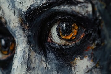 Haunted painting with moving, with copy space