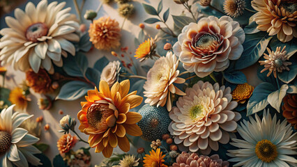 background with flowers, intricate floral patterns, watercolor, 