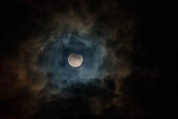 Moon with clouds